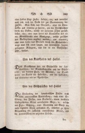 Von den Krankheiten des Halses.