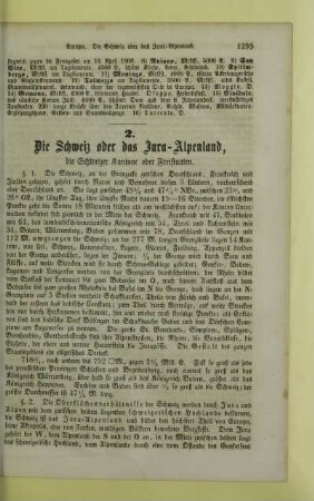 2. Die Schweiz oder das Jura - Alpenland