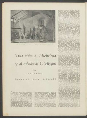 Una visita a Michelena y al caballo de O'Higgins