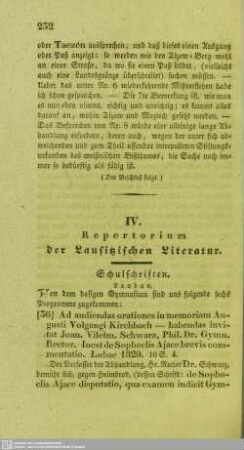 Repertorium der Lausitzischen Literatur