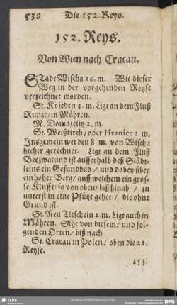 152. Reys. Von Wien nach Cracau