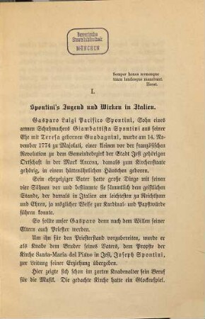 Gasparo Luigi Pacifico Spontini : Eine biographische Skizze von C. Robert