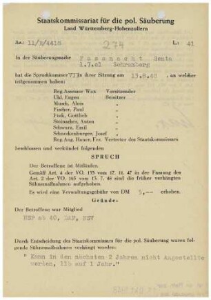 Fassnacht, Senta