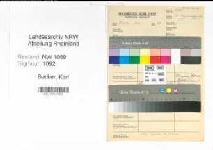 Entnazifizierung Karl Becker , geb. 00.00.0000 (Polizist)