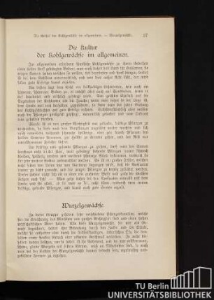 Die Kultur der Kohlgewächse im allgemeinen.