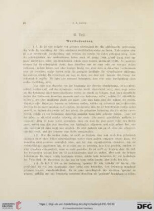 II. Teil. Wortbedeutung