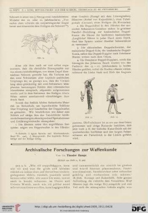 5: Archivalische Forschungen zur Waffenkunde, [11]