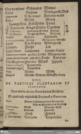 XVII. De Partibus Plantarum Et Fructuum