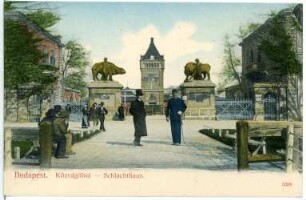 Budapest. Schlachthaus (1872) : Budapest. Schlachthaus (1872; Gyula Hennicke, Hermann van der Hude; Skulptur 1874 von Reinhold Begas)