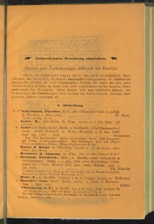 Zusätze und Veränderungen während des Druckes