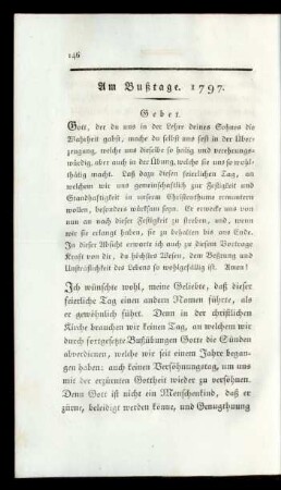 Am Bußtage. 1797.