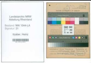 Entnazifizierung Heinz Itzaber , geb. 07.05.1920 (Hilfsarbeiter)
