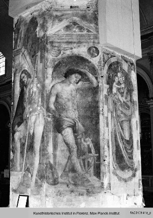 Pfeilerfresken: Madonna mit Kind, die Heiligen Rochus und Erasmus : Heiliger Erasmus