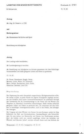 Drucksachen 3151-3300: Anträge, Anfragen, Gesetzentwürfe