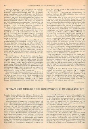 623-626 [Rezension] Baugatz, Christian-Ulrich, Die ekklesiale Dimension des Gottesdienstes.