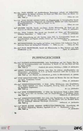Puppengeschirr (Nr. 684-702)