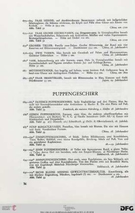Puppengeschirr (Nr. 684-702)