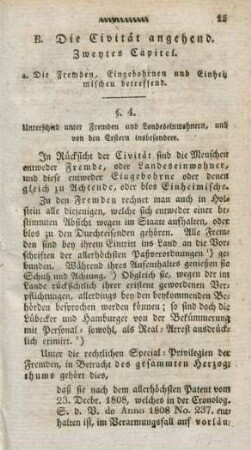 B Die Civität angehend. Zweytes Capitel
