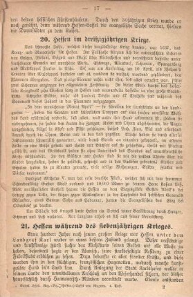 21. Hessen während des siebenjährigen Krieges.