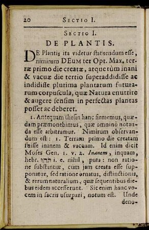 Sectio I. De Plantis.
