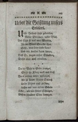 Ueber die Geißlung unsers Erlösers.