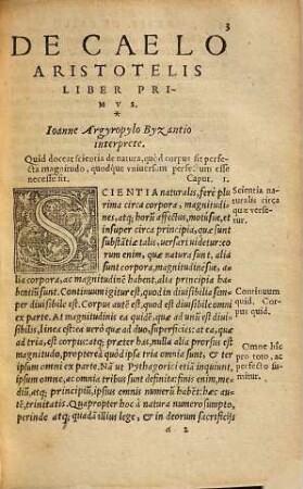 Aristotelis De Caelo Libri Qvatvor