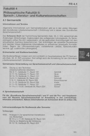 Philosophische Fakultät II: Sprach-, Literatur- und Kulturwissenschaften