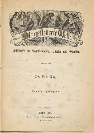 Gefiederte Welt : GW, 9. 1880