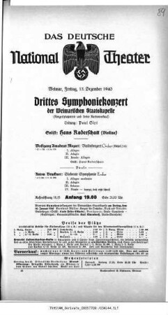 Drittes Symphoniekonzert