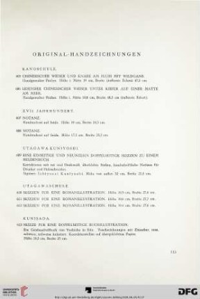 Original-Malereien und –Handzeichnungen (Nr. 605-637)