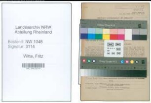 Entnazifizierung Fritz Witte , geb. 18.09.1902 (Baggerfuehrer)