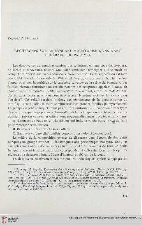 8: Recherches sur le banquet miniaturisé dans l'art funéraire de Palmyre