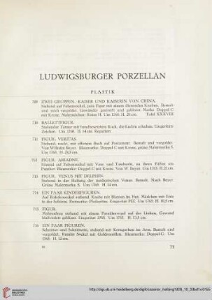 Ludwigsburger Porzellan (Nr. 709-736)