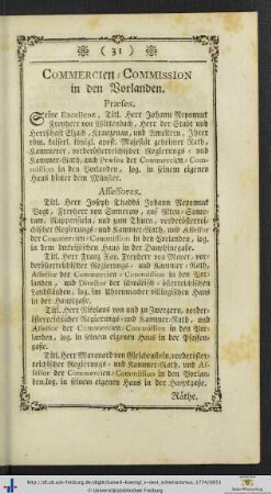 Commercien-Commission in den Vorlanden.