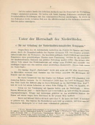 III. Unter der Herrschaft der Niederländer