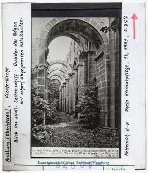 Arnsburg: Zisterzienserkirche, Ruine, Blick ins südliche Seitenschiff
