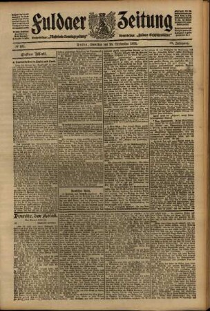 Erste Ausgabe vom Samstag, den 26. September 1908.