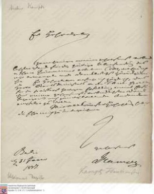 Kamptz [Karl Christoph Albert v.], preußischer Staatsminister in Berlin