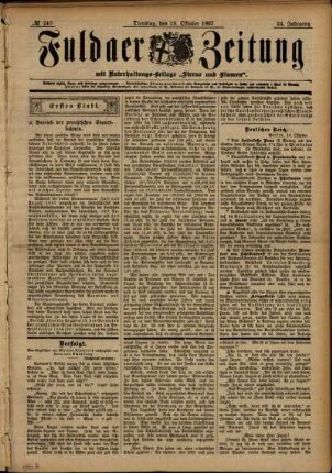 Erste Ausgabe vom Dienstag, den 19. Oktober 1897.