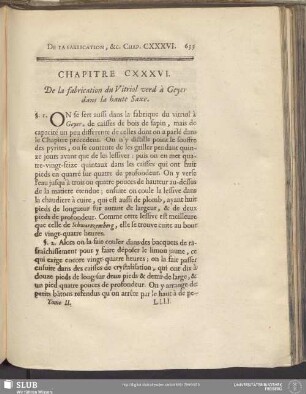 Chapitre CXXXVI. De la fabrication du Vitriol verd à Geyer dans la haute Saxe