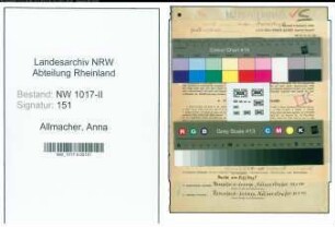 Entnazifizierung Anna Allmacher , geb. 05.03.1896 (Tabakwarenhaendler)