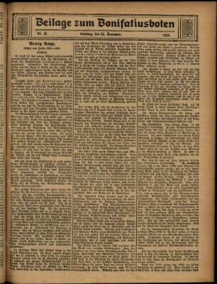 Zweite Ausgabe vom Sonntag, den 24. November 1929.