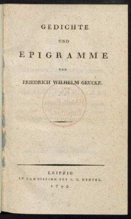 Gedichte und Epigramme