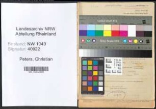 Entnazifizierung Christian Peters , geb. 19.01.1897 (Hausmeister)