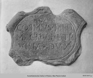 Kartusche mit einer Inschrift für Cosimo I., Großherzog der Toskana