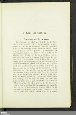 I. Lehns- und Landfolge
