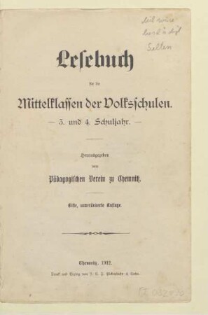 Lesebuch für die Mittelklassen der Volksschulen : 3. und 4. Schuljahr