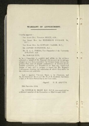 Warrant of Appointment
