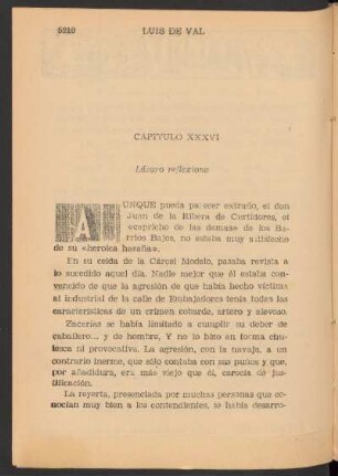 Capítulo XXXVI - Lázaro reflexiona