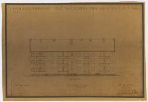Wohnhausbebauung für Herrmann’sche Erben, Berlin-Lichtenberg: Block 4: Ansicht Hofseite 1:100